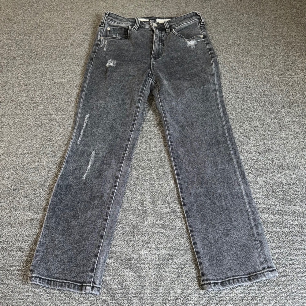 Pilcro and the Letterpress Relaxed Straight Jeans Black Distressed 25 Petite